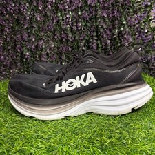 Hoka Bondi 8 Wide Women's Size 9D Black White Running Shoes Sneakers Comfort