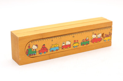 Federmäppchen Bleistiftkasten Holz mit Schiebedeckel Hello Kitty Motiv