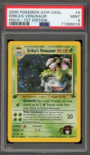 Pokemon Erika's Venusaur Gym Challenge 1st Edition Holo Rare #4 PSA 9 Mint