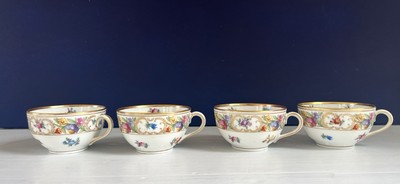 4 Schumann Bavaria Empress Dresden Flowers Porcelain Tea Cups Only G2U
