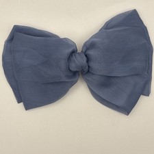 Vintage Hair Bow Clip Deep Dusty Blue Cottagecore Dreamy Romantic Coquette