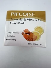 Vitamin C Face Mask with Kaolin Clay and Turmeric, Exfoliating and Moisturizing