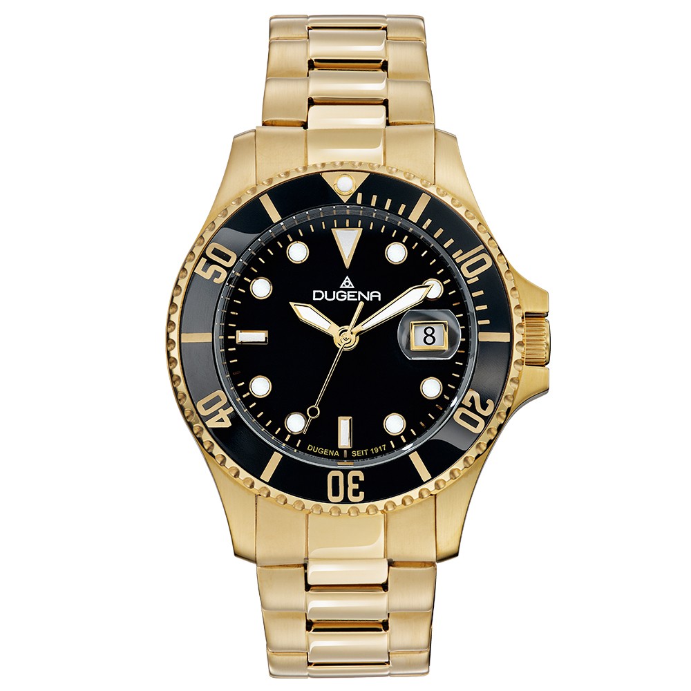 Dugena 4461010 Diver Men Diver Watch up to 30 ATM Gold