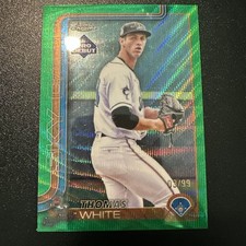 2025 Topps Pro Debut - Chrome Thomas White #PDC-11 Green Wave Refractor /99 (RC)