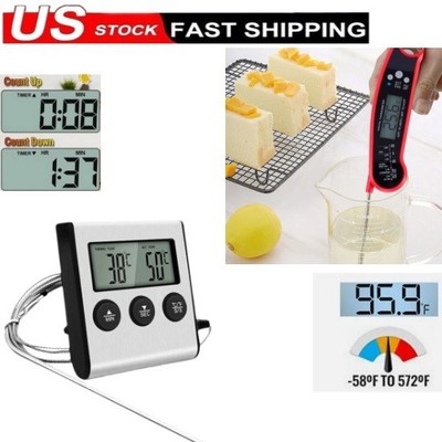Remote Kitchen Digital Cooking Thermometer Probe Meat Food Temperature w/Timer