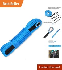 Lightweight 50 ft Synthetic Rope for Winches - UV Resistant, 8,350 lbs Capacity