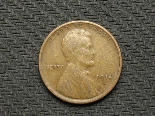 🔥OLD COLLECTIBLE COIN SALE VF 1914 S LINCOLN WHEAT PENNY COPPER CENT 🔥 LOT 68!