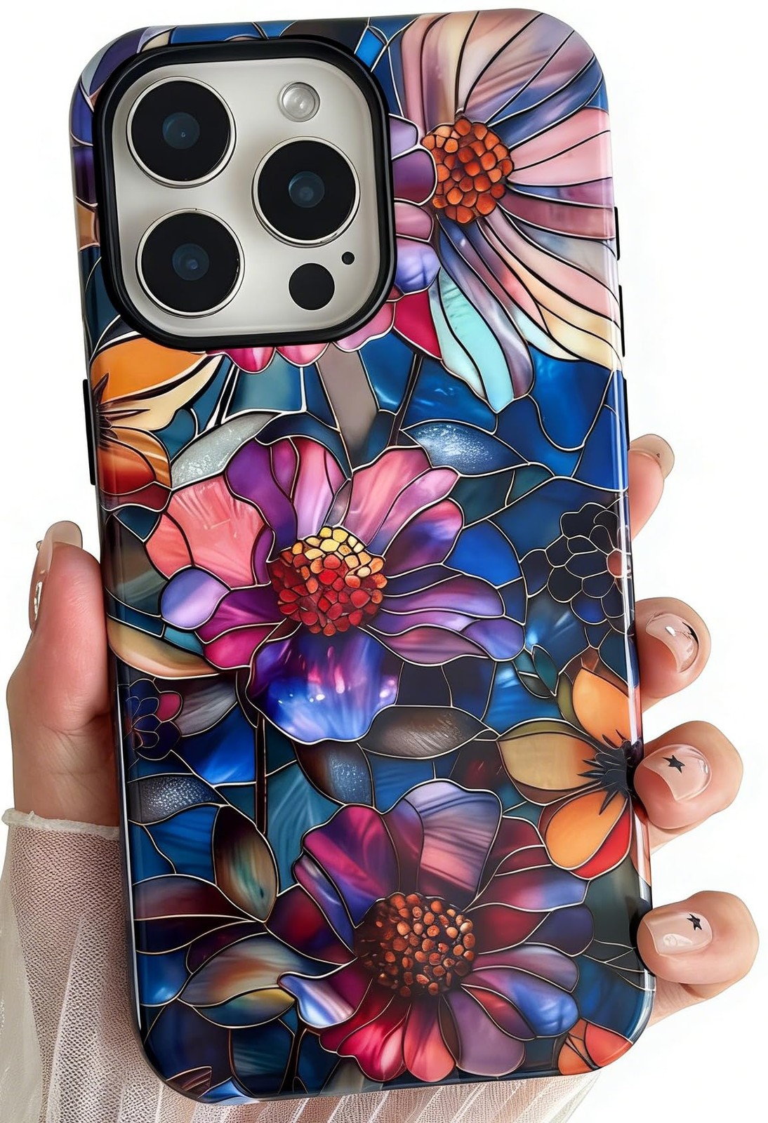 Coque motif floral vintage pour iPhone 15 Pro Max en terrasse