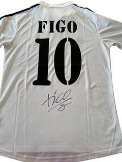 Rare Luis Figo Signed Real Madrid Football Jersey