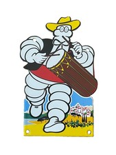 Michelin Tires Bidendum Drummer Man Porcelain Enamel Sign Service Station