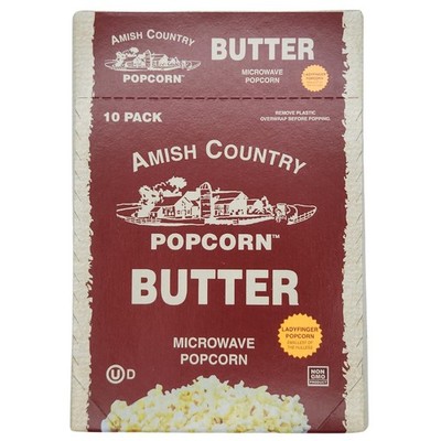 Amish Country Popcorn | Old Fashioned Microwave Popcorn | 10 Bags Ladyfinger ...