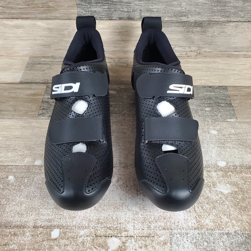 Sidi T-5 Air Triathlon Mens Bicycle Shoes Sz 10 Black White 3 Bolt Sneakers - Image 2 of 4