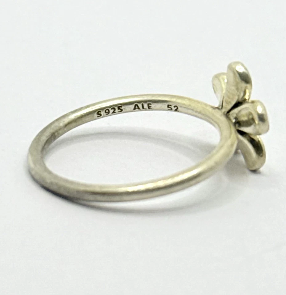 Authentic Pandora Sterling Silver Ring – Bow Motif, ALE S925, Size 52 - Image 4 of 4