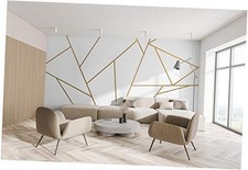 Gold Wall Decal Peel and Stick  Geometric Line Wall Sticker  Metallic Line