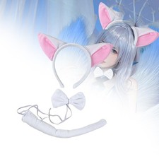 Fox Ears and Tail Set Cute for Women Girls for Mardi Gras Holiday Stage Show