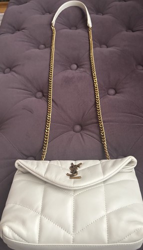 Saint Laurent YSL Small Loulou Bag Cream Ivory Quilted Leather Vintage Gold Hard