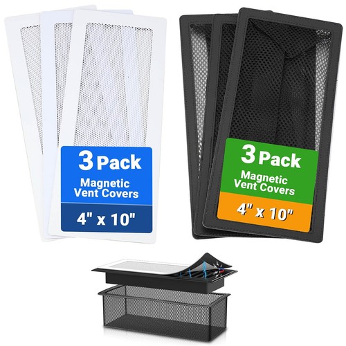4"x10" Floor Vent Screen Net & Magnetic Vent Screen Mesh Covers, Floor Air Ve...