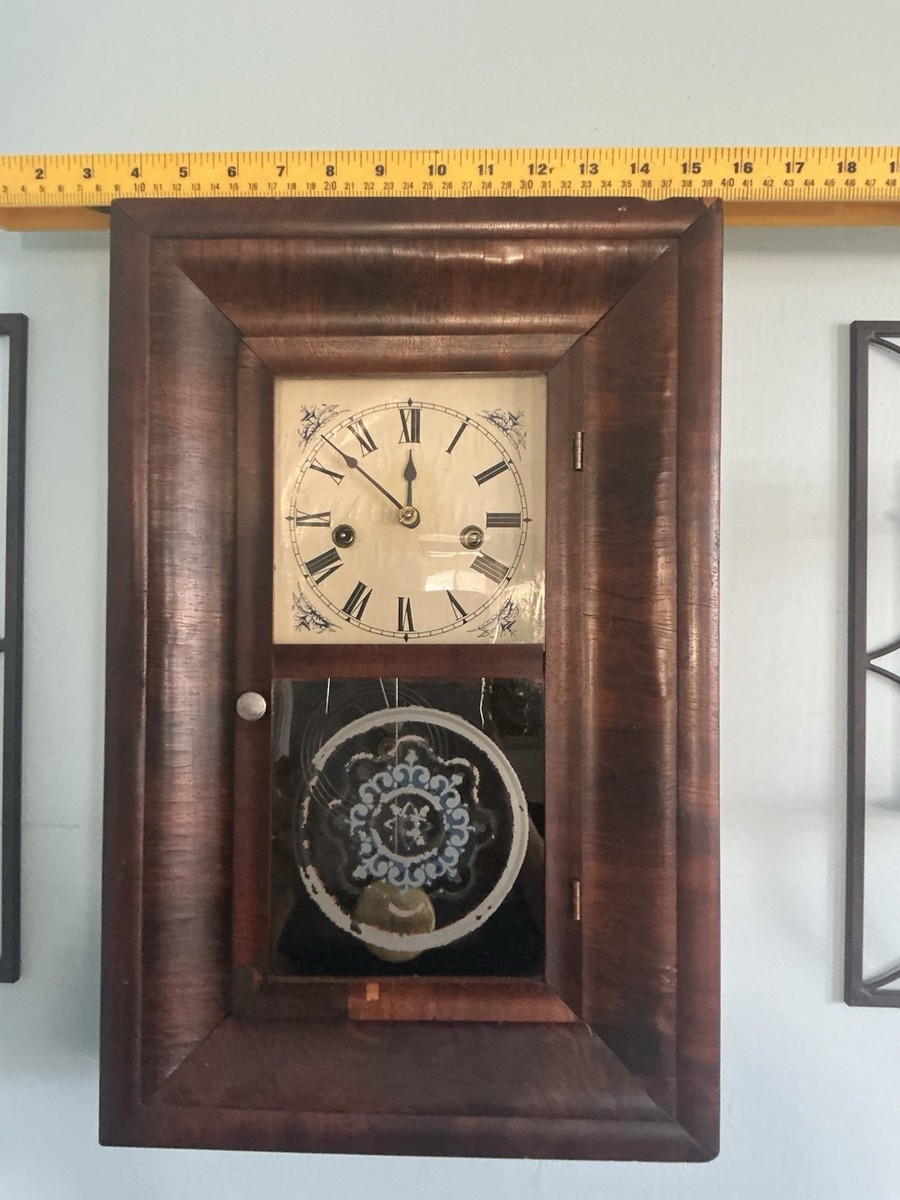Antique Waterbury Mechanical Walnut Wall Clock | eBay
