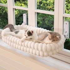 Cat Window Perch Hammock Foldable Reversible Cushion Large White CHEERPALS Cats
