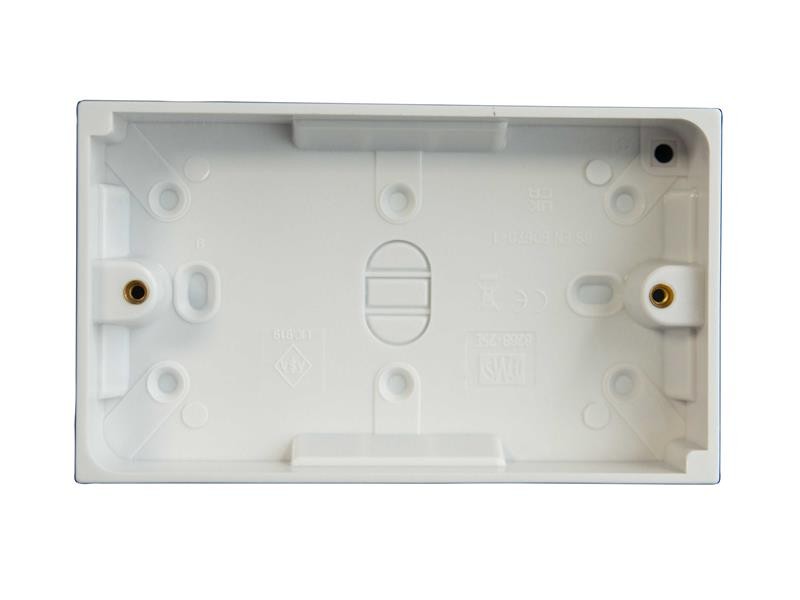 Dencon 2-Gang Pattress Box 25mm with Knockouts for Cables
