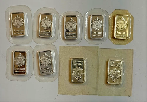 Lot of 9 -- 5-gram .999 Silver Bullion Lion Bar - Scottsdale Mint - Sealed