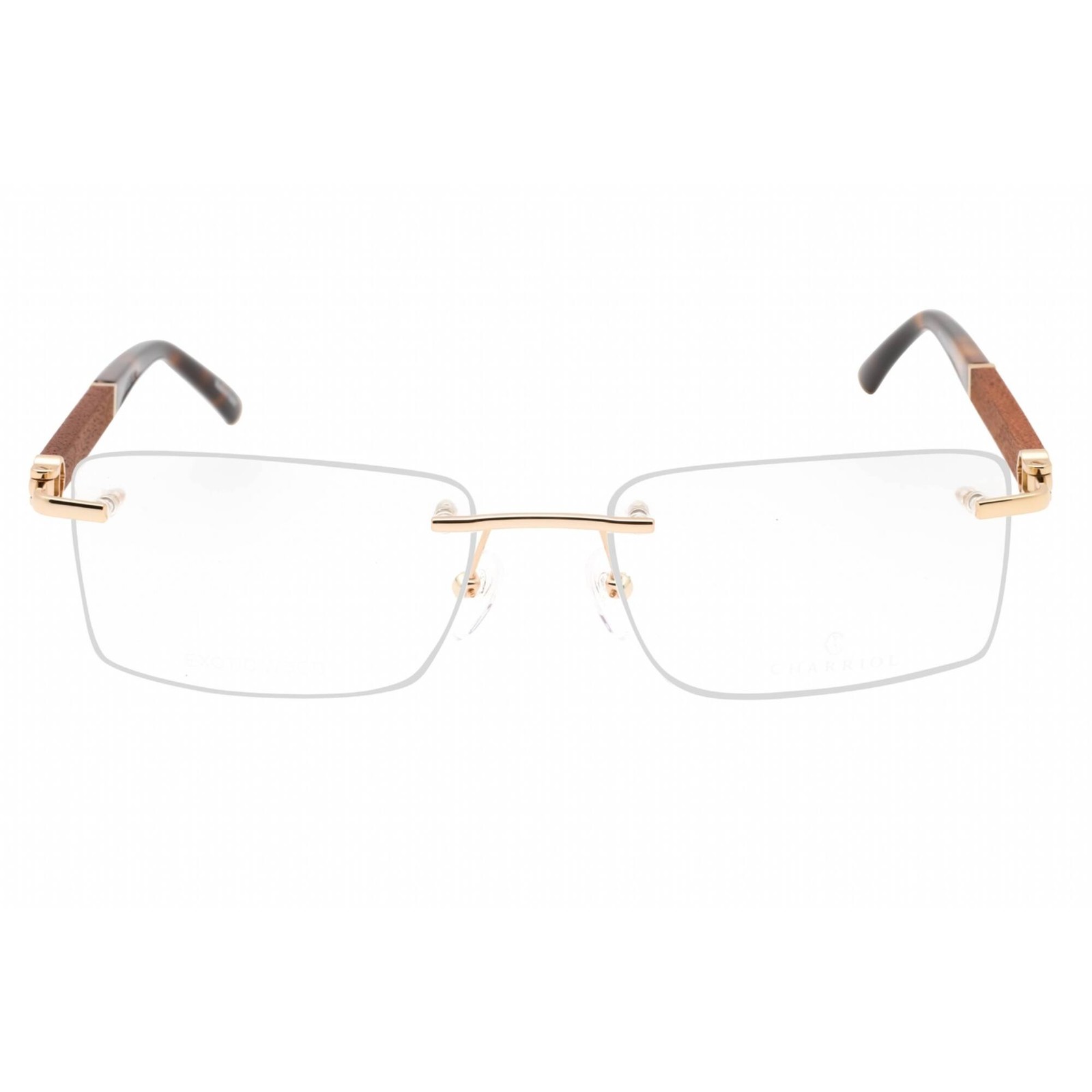 Charriol Men's Eyeglasses Shiny Gold/Tortoise Metal Rimless Frame PC75109 C01