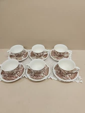 LOT 6 Friendship Of Salem Fair Winds Alfred Meakin Staffordshire Cups & Saucers