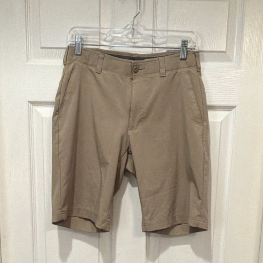 Ben Hogan Men's Beige Chino Shorts Lightweight Stretch Pockets Flat Front Button