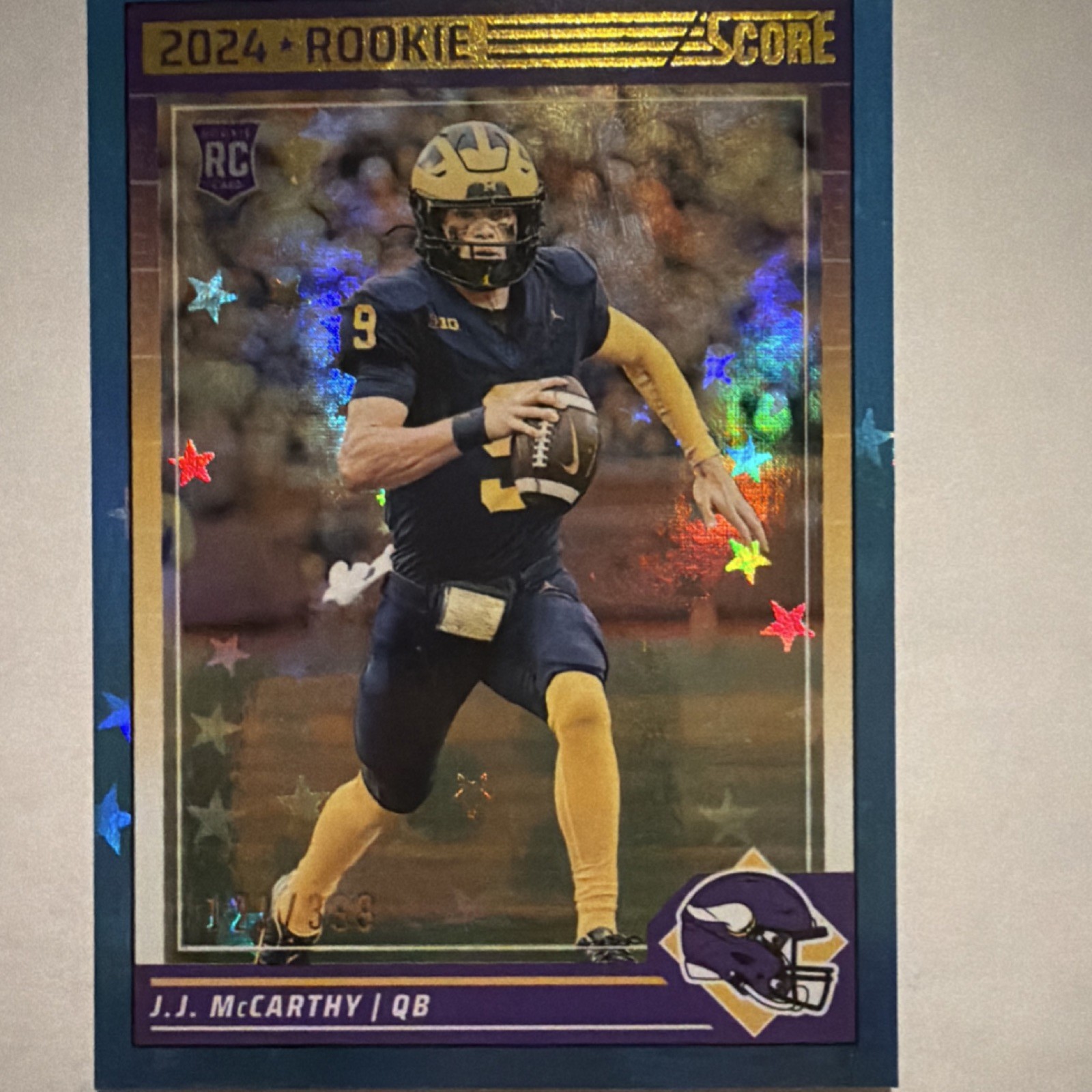 2024 Panini Score J.J. McCarthy #304 Stars /399 Michigan Wolverines Vikings