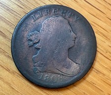 UNGRADED  1808 DRAPED BUST HALF CENT    D24