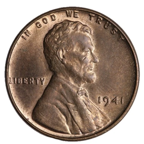 GEM BU 1941 LINCOLN WHEAT CENT PENNY - LOTS OF RED - *UPGRADE YOUR ALBUM!*