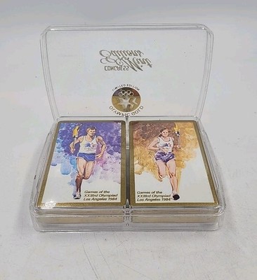 Vintage Olympic Los Angeles 1984 Playing Cards Sealed Deck Runner Torch Set of 2
