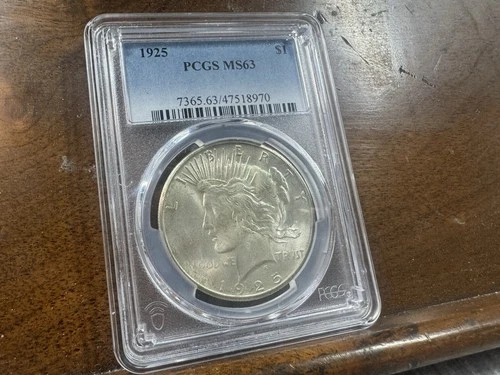 1925 Peace Silver Dollar MS63 PCGS