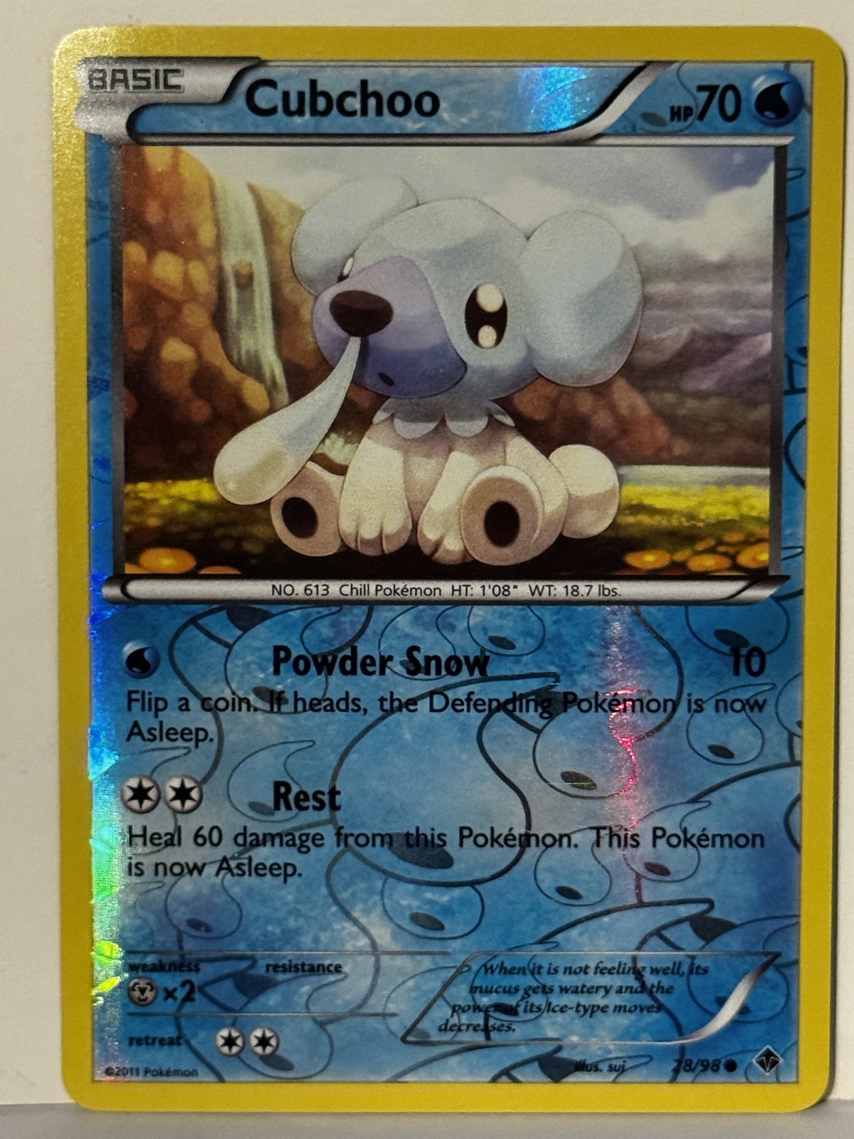 Cubchoo Reverse Holo 28/98 Emerging Powers NM Pokemon Fast Ship