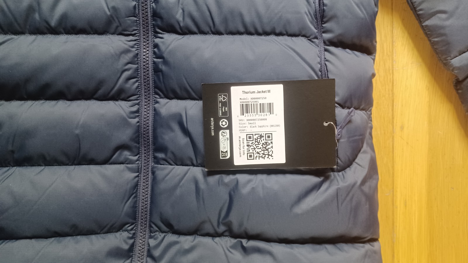 Arc'teryx Thorium down jacket BNWT - black sapphire - sz S - RRP £400 now £250! image 8