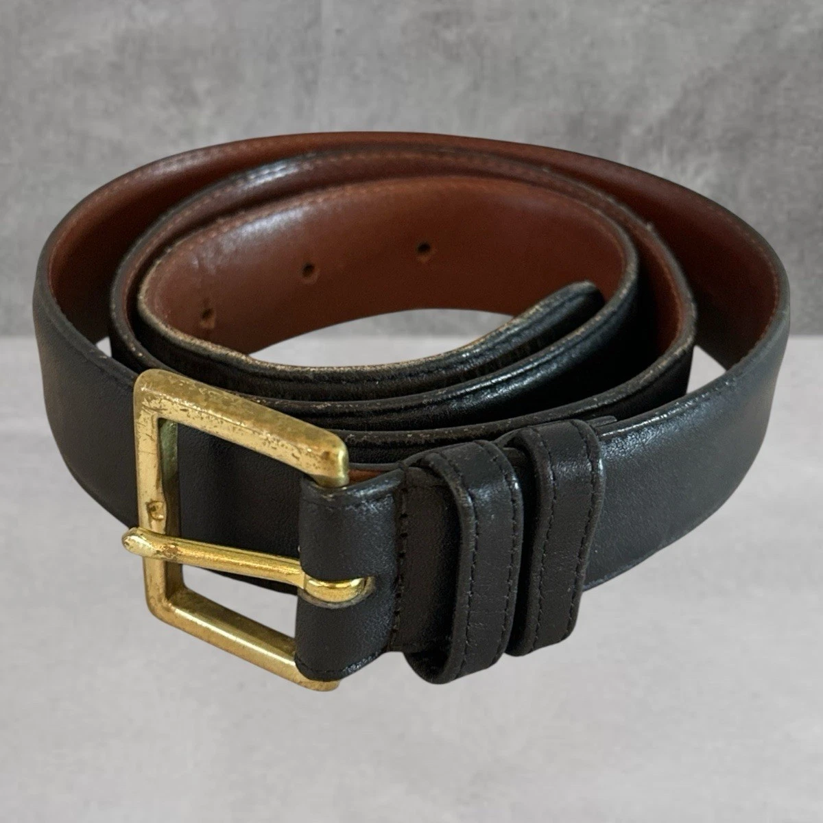 VTG 90\'s Coach Black Full Grain Leather Belt Petite XS Brass Horseshoe Buckle Coach Black Skinny Belts for Women for sale | eBay main image 4