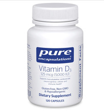 Pure Encapsulations Vitamin D3 125 mcg 5,000 IU Supplement to Support Bone,