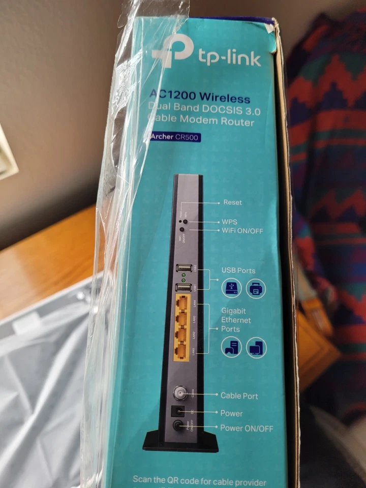 Cable módem router inalámbrico de doble banda DOCSIS 3.0 Tplink AC1200 ArcherCR500 Foto 4 de 4