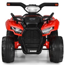 Honeyjoy 6V Kids ATV Quad Electric Ride On Car Toy Toddler w/MP3 LED Light Red