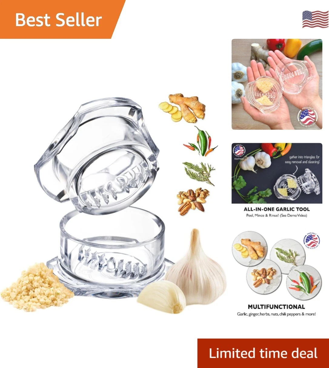 BPA-Free Garlic Twister: Effortless Mincer & Crusher for Kitchen Adventures
Opens in a new window or