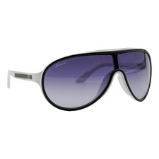 Vintage Gucci GG 3514 Italy White Shield Aviator Sunglasses