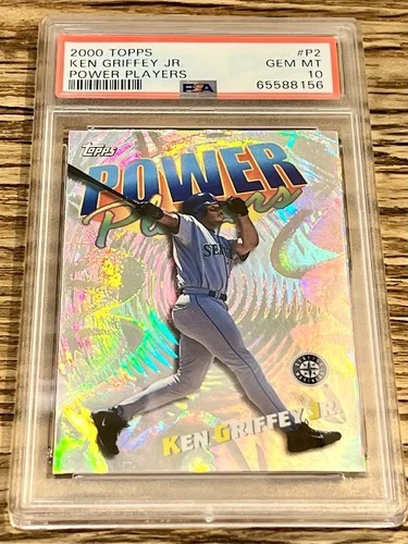 2000 TOPPS “POWER PLAYERS” FOIL INSERT #P2 KEN GRIFFEY JR PSA 10 GEM MINT
