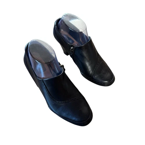 Mocassini Oxford donna Clarks Artisan taglia 6 5 neri in pelle con tacco e zip laterale