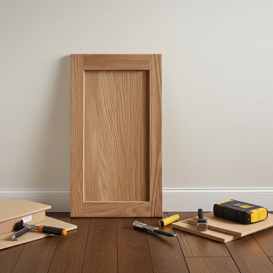 未完成厨房橱柜门替换件实心橡木摇椅风格 — 第 4/4 张图片