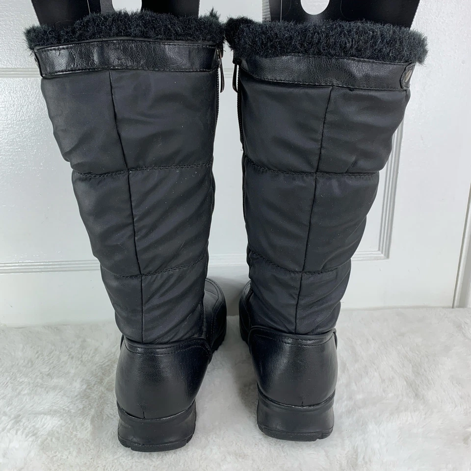 Botas de invierno Bass forradas de piel sintética para mujer talla 9 negras Foto 3 de 4