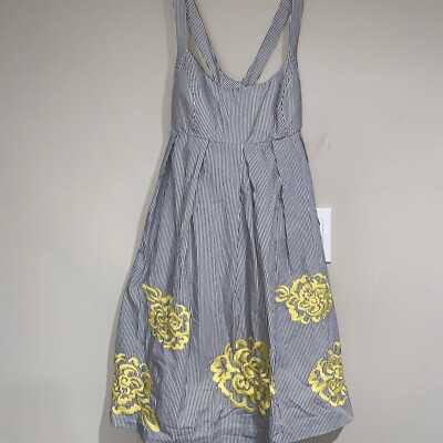 INC International Concepts Strappy Dress Black White Embroidered Flowers Sz  6 | eBay