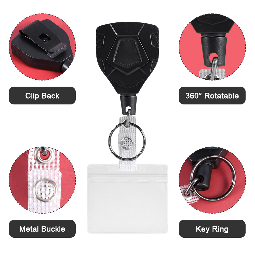 Extender Belt Clip ID Card Retractable Badge Holder Connector Heavy