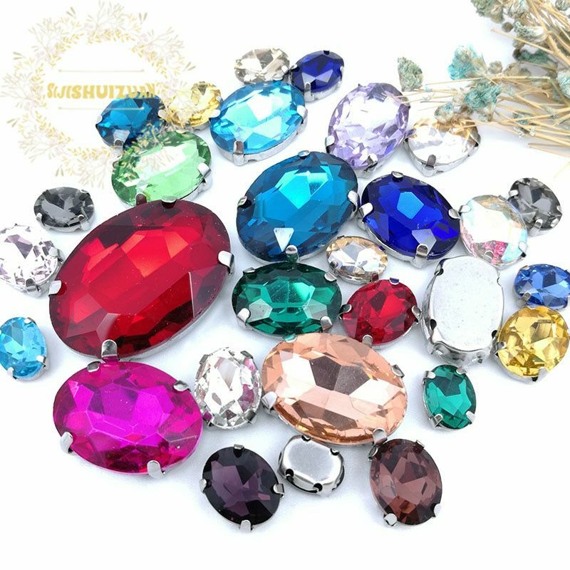 30 Pcs Glass Crystal Sew On Rhinestones Sparkly Wedding Dress Decorations  DIY