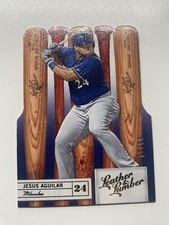 2019 Leather & Lumber #68 Jesus Aguilar /99 Milwaukee Brewers