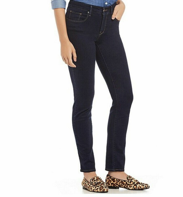 Womens Levi's Classic Midrise SKINNY Blue Denim Jeans 28x30 Medium 6